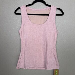 OGL Wide Rib Scoop Brami Tank – Pink Heather (Discontinued Color) – Size L